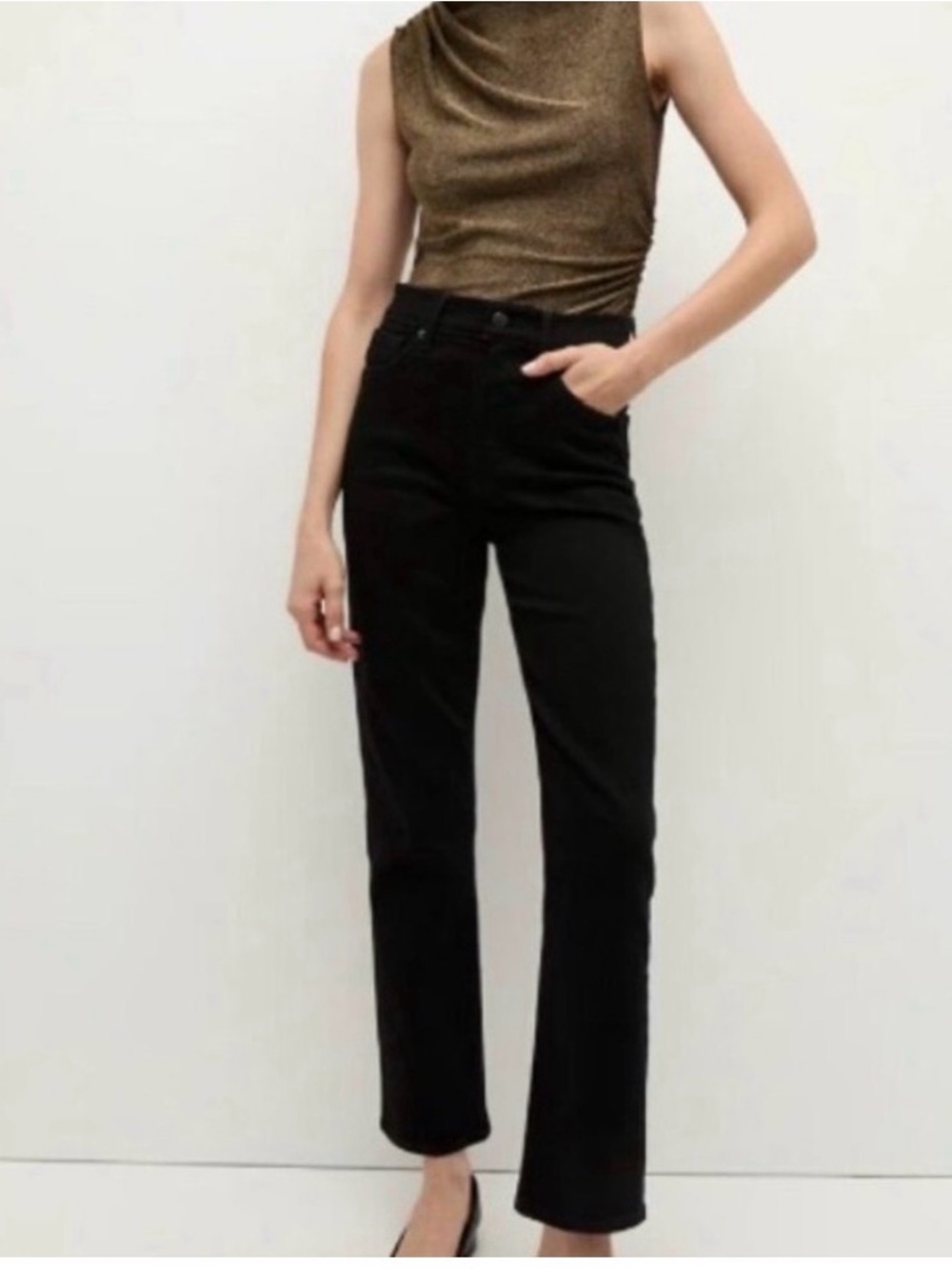 AGOLDE Riley High Rise Straight Crop Jeans Size 27 Black Pepper